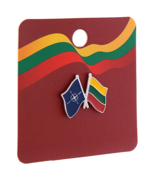 NATO and Lithuanian Flag Pin